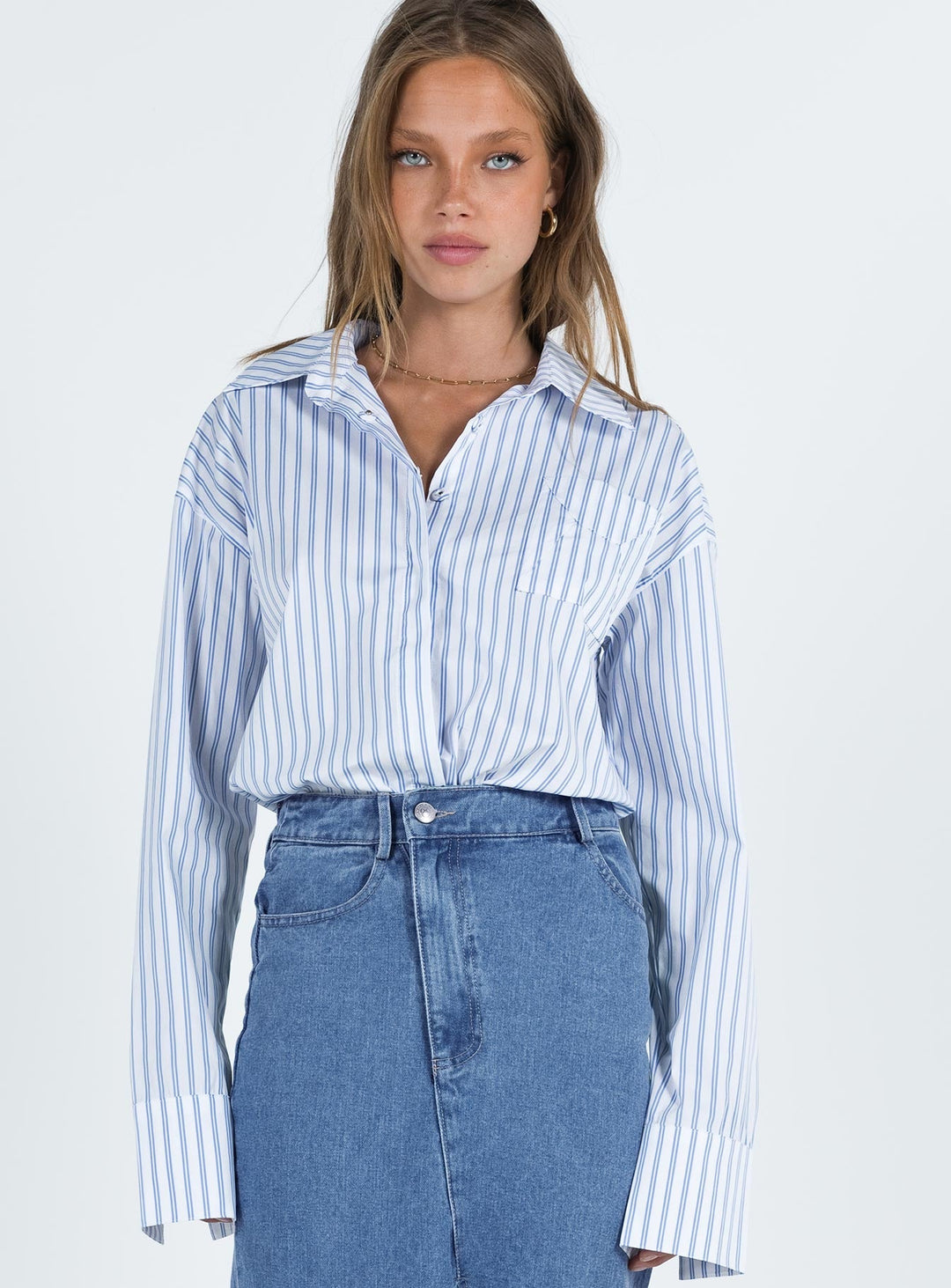 Letters To You Shirt Blue Stripe