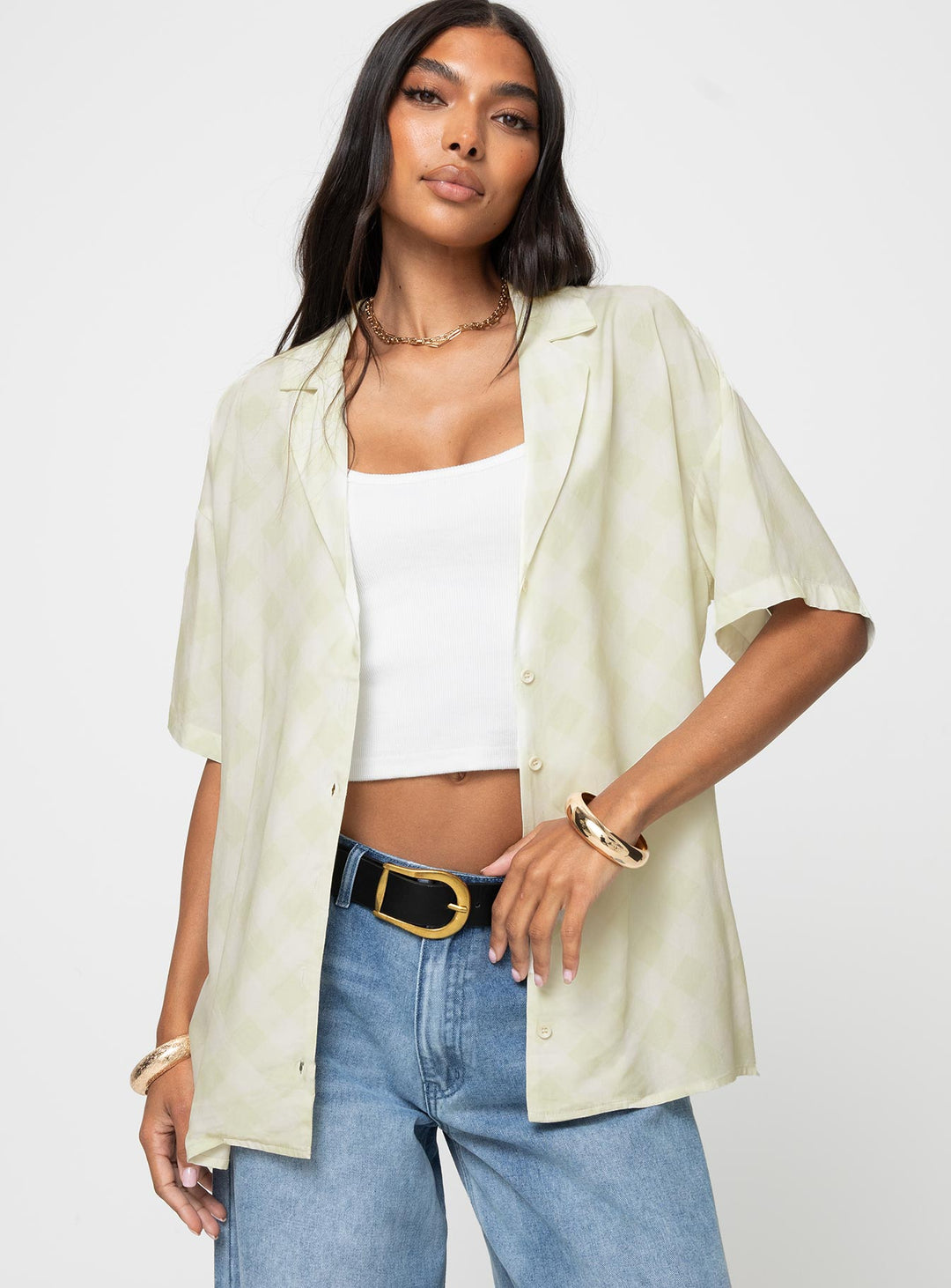 Camicia Caraliia a quadri verdi