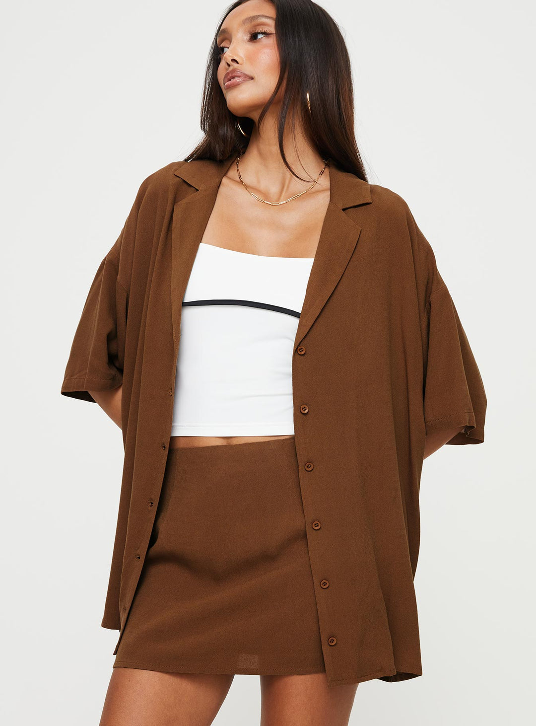 Camicia Caraliia marrone