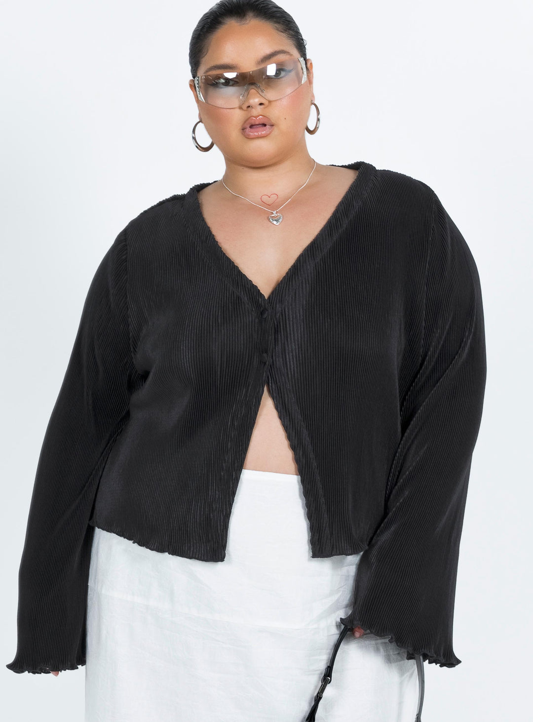 Marie Long Sleeve Top Black Curve