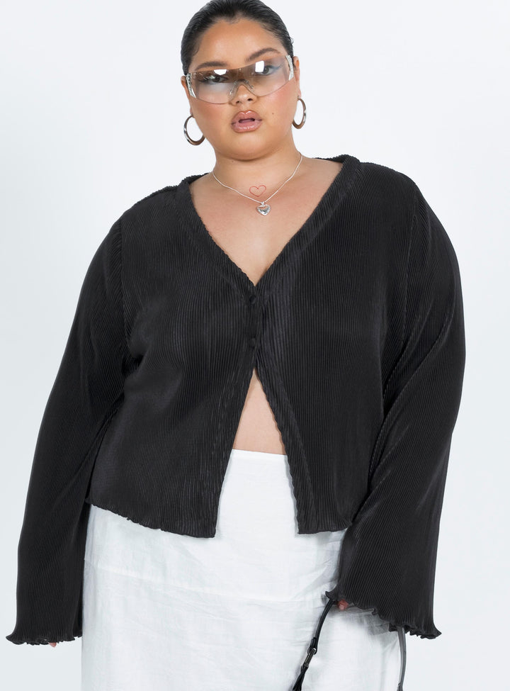 Marie Long Sleeve Top Black Curve