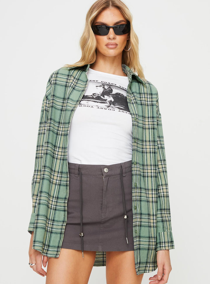 Camicia Tollen a quadri verde scuro 