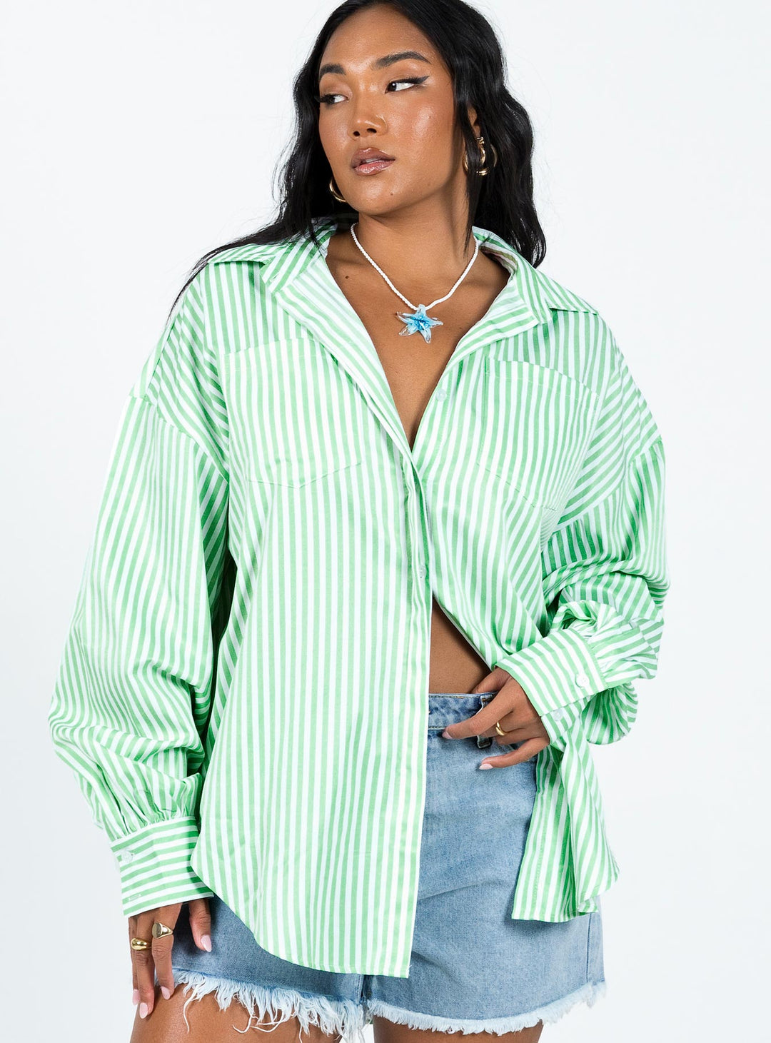 Camicia Swindon a righe verdi