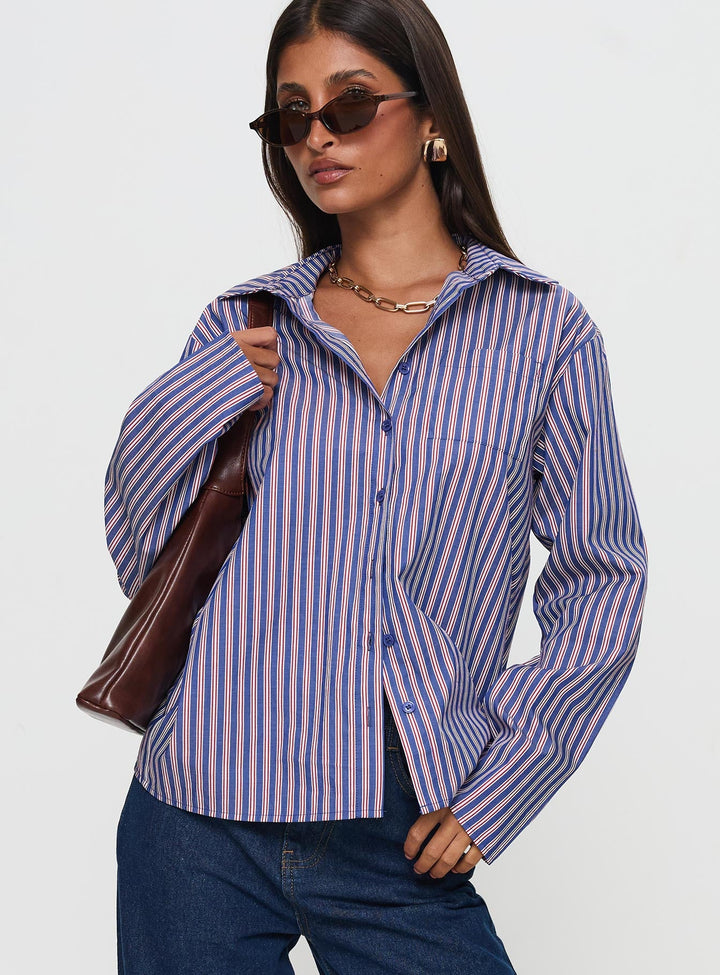 Maglia a maniche lunghe Trillian a righe blu navy