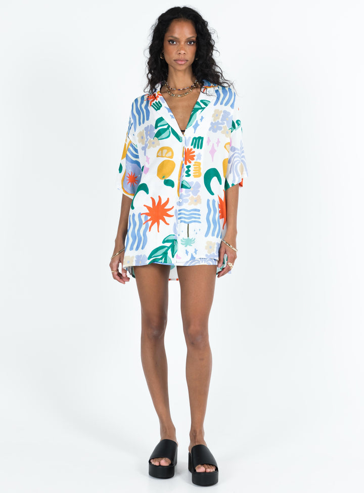 Camicia Caraliia Blu Multi