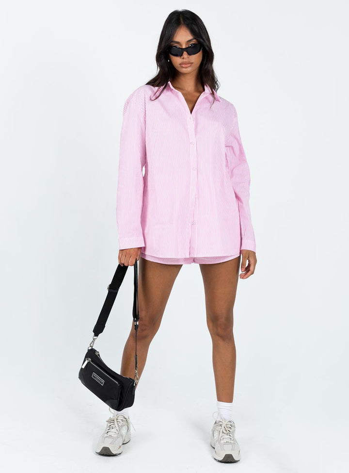 Il set Chloe a righe rosa a basso impatto 
