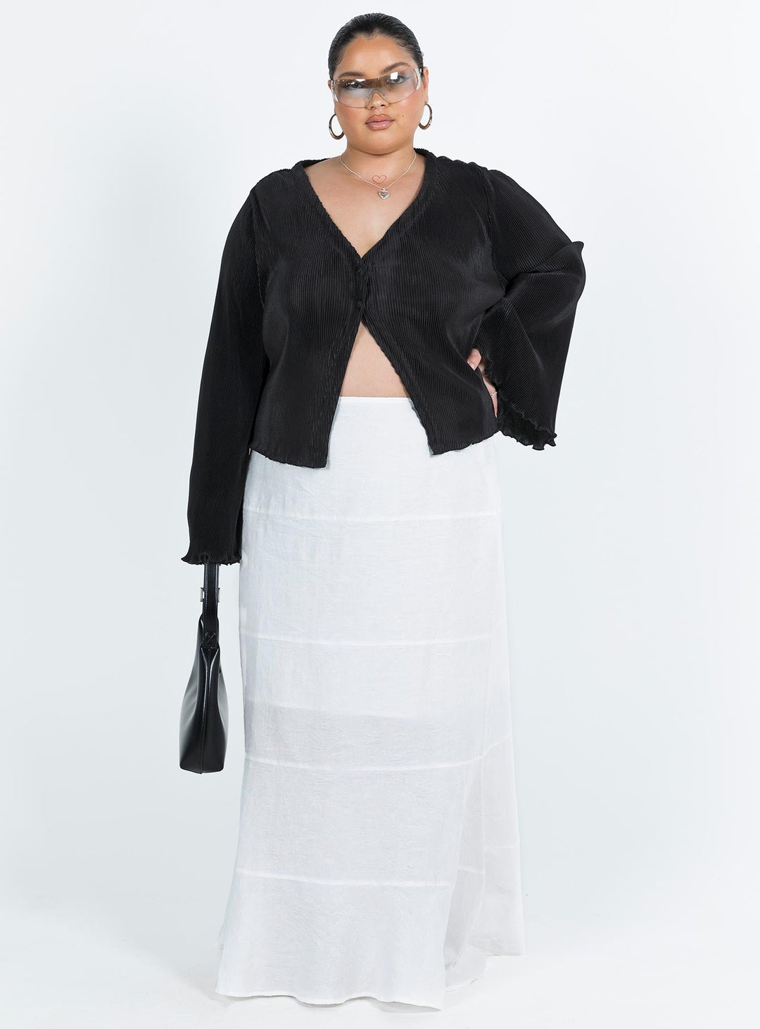Marie Long Sleeve Top Black Curve