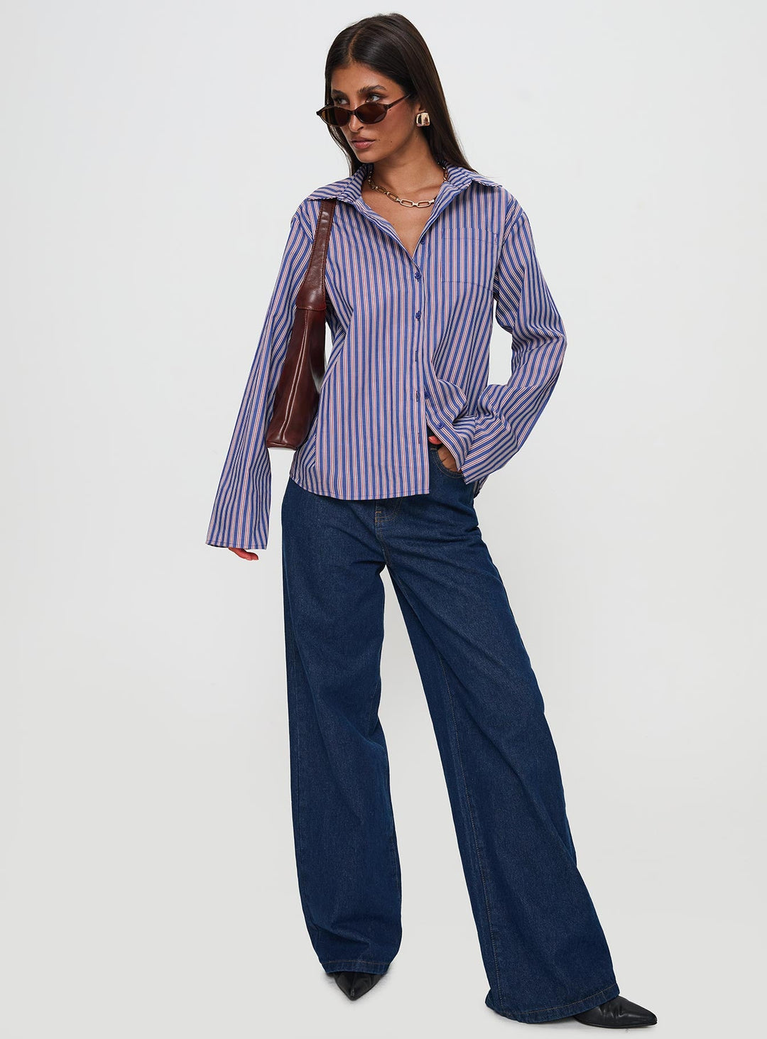 Maglia a maniche lunghe Trillian a righe blu navy