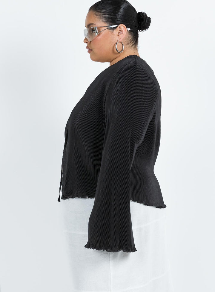 Marie Long Sleeve Top Black Curve