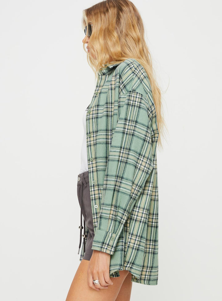 Camicia Tollen a quadri verde scuro 