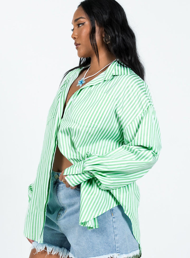 Camicia Swindon a righe verdi