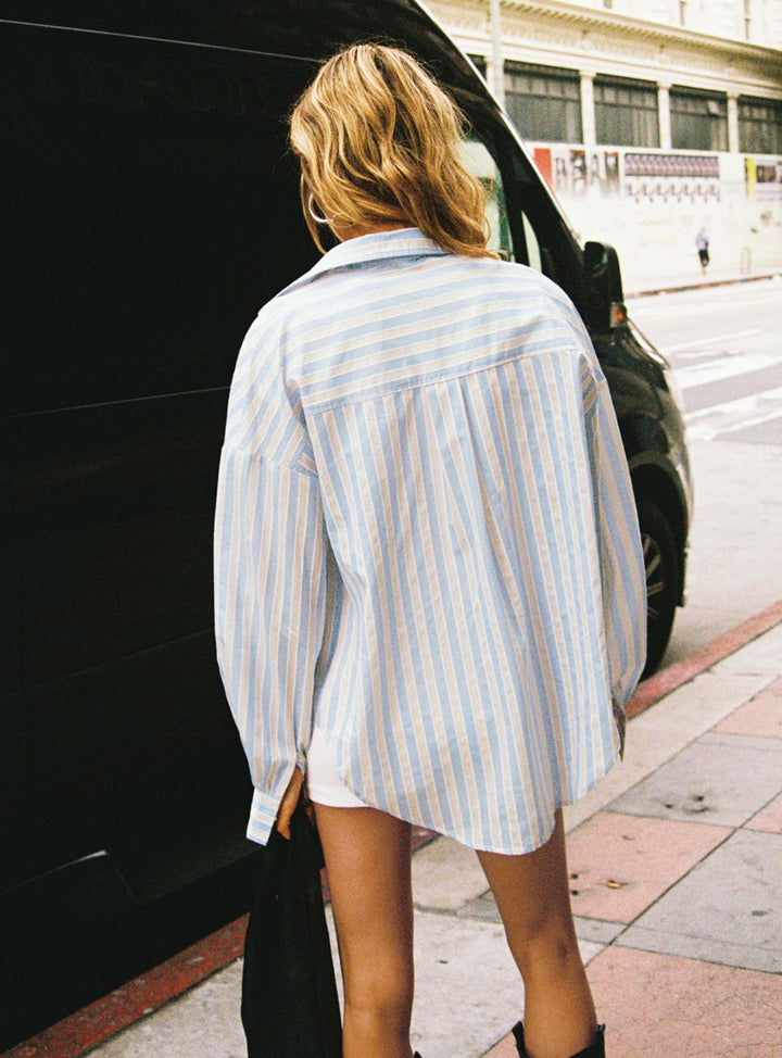 Camicia Santiaga Beige / Blu