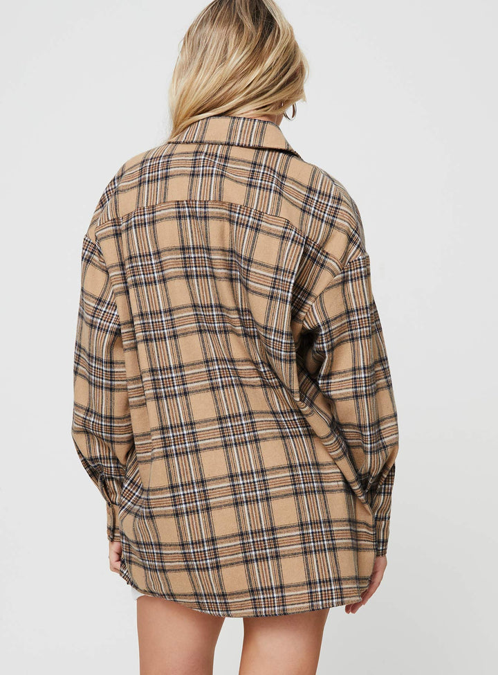 Camicia Tollen a quadri beige 
