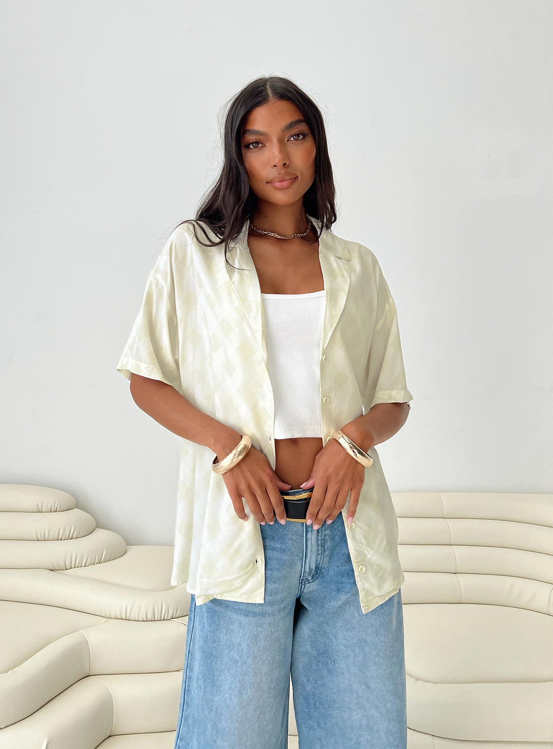 Camicia Caraliia a quadri verdi