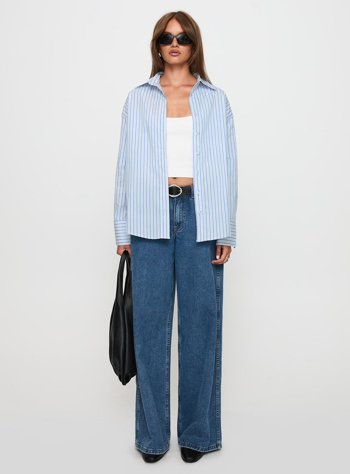Mallin Shirt Blue / White Stripe