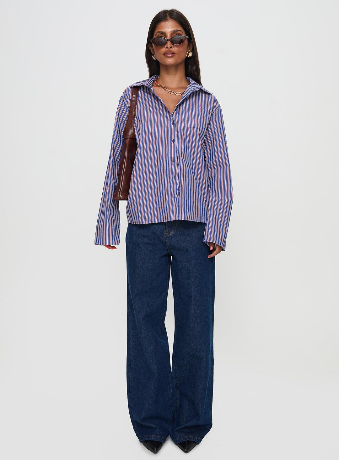 Maglia a maniche lunghe Trillian a righe blu navy
