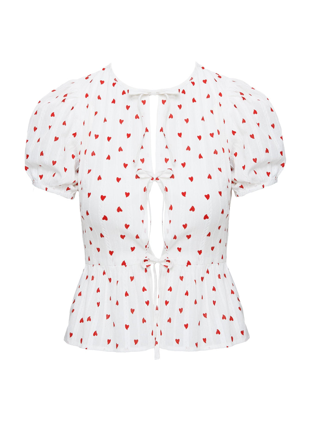 Lucky In Love Bow Tie Top White / Red